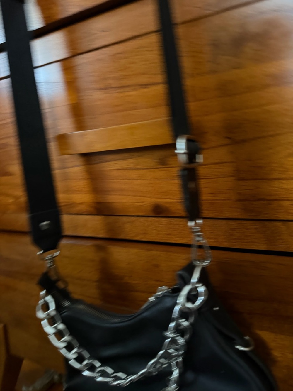 3/$25 🖤 Madden NYC Black Shoulder Bag with Chain - Picture 6 of 11
